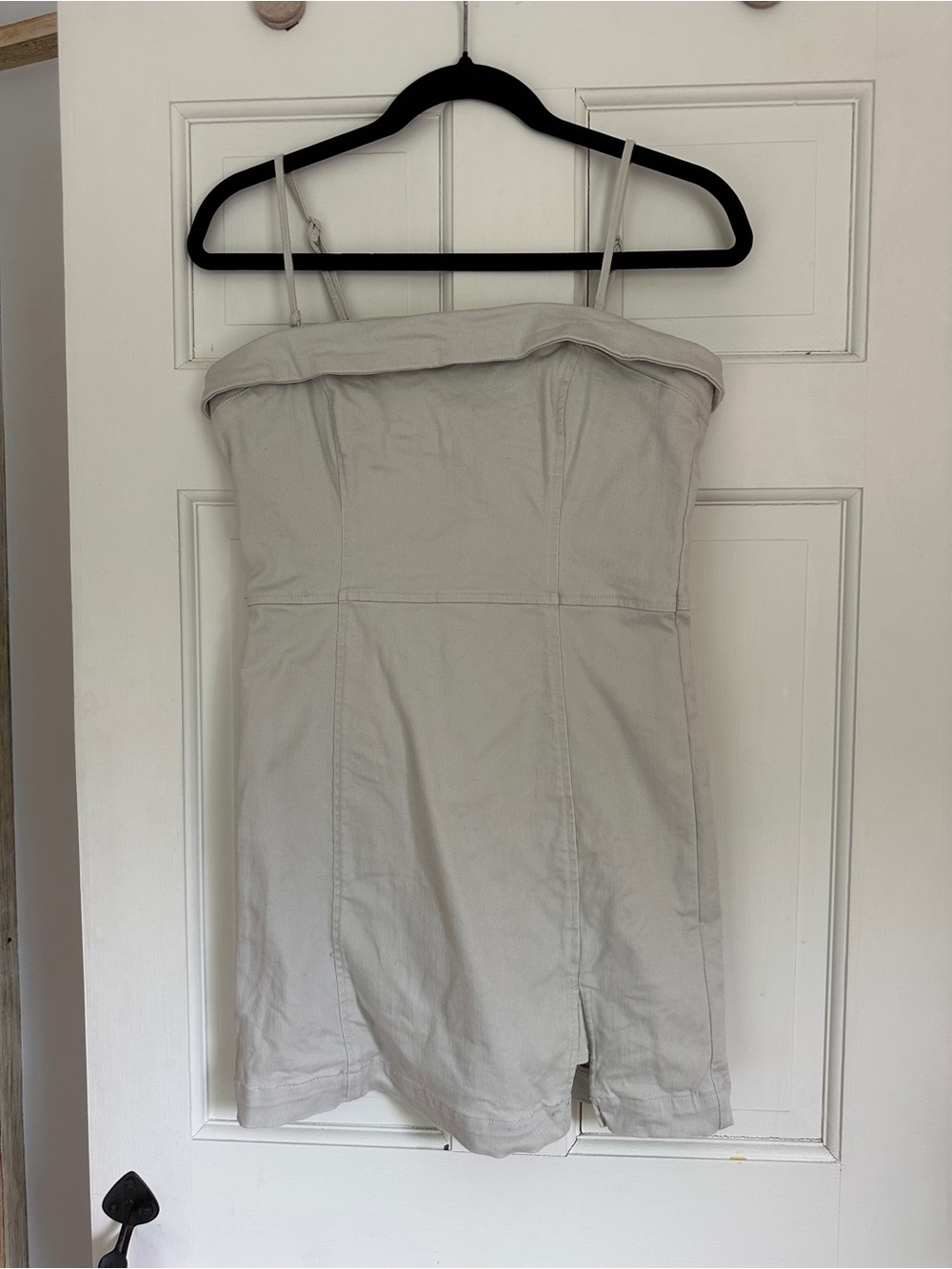 aerie Cream Strapless Mini Dress with Thin Adjustable Straps